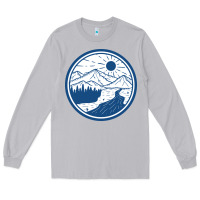 Moon Dust River Mountain Badge Long Sleeve Tee - linhVisuals