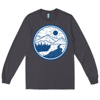 Smoke River Mountain Badge Long Sleeve Tee - linhVisuals