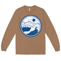 Toasted Coconut River Mountain Badge Long Sleeve Tee - linhVisuals