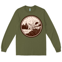 Army Green River Forest Brown Long Sleeve Tee - linhVisuals