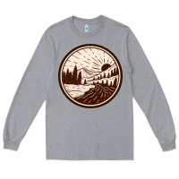 Heather Grey River Forest Brown Long Sleeve Tee - linhVisuals