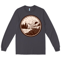 Smoke River Forest Brown Long Sleeve Tee - linhVisuals