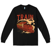Black Whiskey Train Long Sleeve Tee - linhVisuals