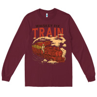 Burgundy Whiskey Train Long Sleeve Tee - linhVisuals