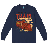 Navy Whiskey Train Long Sleeve Tee - linhVisuals