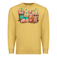 Antique Gold cute pigs coffee Premium Sweatshirt - Jasminsmagicworld