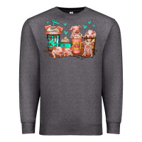 Charcoal Heather cute pigs coffee Premium Sweatshirt - Jasminsmagicworld