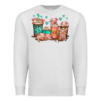 Oatmeal Heather cute pigs coffee Premium Sweatshirt - Jasminsmagicworld