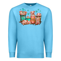 Ocean Blue cute pigs coffee Premium Sweatshirt - Jasminsmagicworld