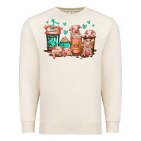 Sandshell cute pigs coffee Premium Sweatshirt - Jasminsmagicworld