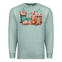 Seafoam cute pigs coffee Premium Sweatshirt - Jasminsmagicworld