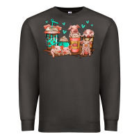Smoke cute pigs coffee Premium Sweatshirt - Jasminsmagicworld