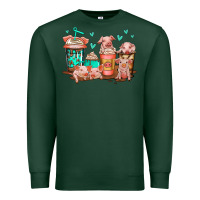 Sports Green cute pigs coffee Premium Sweatshirt - Jasminsmagicworld