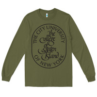 Army Green College Of Staten Island Long Sleeve Tee - linhVisuals