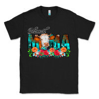 Black Blessed Mama Flowers Cow Classic Tee - CowCowDesign