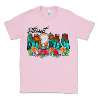Bubblegum Pink Blessed Mama Flowers Cow Classic Tee - CowCowDesign