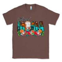 Chestnut Blessed Mama Flowers Cow Classic Tee - CowCowDesign