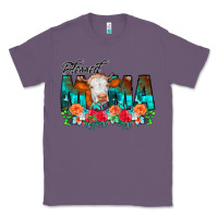 Lavender Blessed Mama Flowers Cow Classic Tee - CowCowDesign