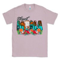 Lilac Blessed Mama Flowers Cow Classic Tee - CowCowDesign