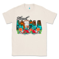 Natural Blessed Mama Flowers Cow Classic Tee - CowCowDesign