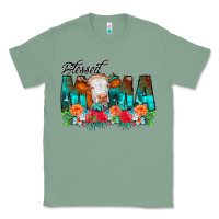 Sage Blessed Mama Flowers Cow Classic Tee - CowCowDesign