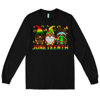 Black June Teenth Gnomes Long Sleeve Tee - CowhideDigitalArt