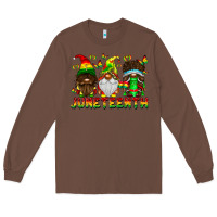 Chestnut June Teenth Gnomes Long Sleeve Tee - CowhideDigitalArt