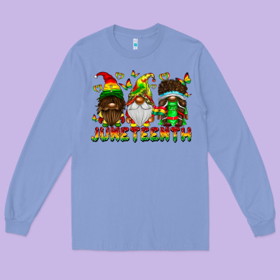 June Teenth Gnomes Long Sleeve Tee Designed By Cowhidedigitalart