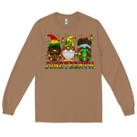 Toasted Coconut June Teenth Gnomes Long Sleeve Tee - CowhideDigitalArt