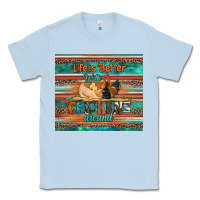 Dusty Blue life is better with chickens around chicken coop Classic Tee - Artiststas