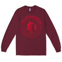 Burgundy Suny Plattsburgh Long Sleeve Tee - linhVisuals