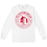 White Suny Plattsburgh Long Sleeve Tee - linhVisuals