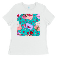 White valentines day love letter and envelope Ladies Tee - BundleAndBundleShop