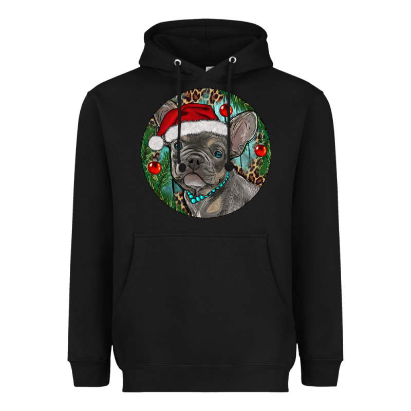 Frenchie Christmas Heavyweight Hoodie by RanaPortraitStore | Teevron