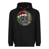 Black Frenchie Christmas Heavyweight Hoodie - RanaPortraitStore
