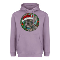 Lavender Frenchie Christmas Heavyweight Hoodie - RanaPortraitStore