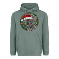 Sage Frenchie Christmas Heavyweight Hoodie - RanaPortraitStore