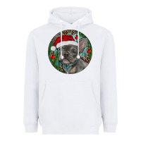 White Frenchie Christmas Heavyweight Hoodie - RanaPortraitStore