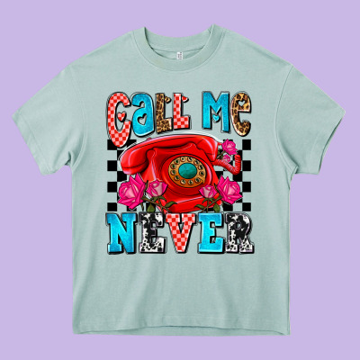 Call Me Never Olivia Heavy Core Tee Designed By Oliviacreatesart
