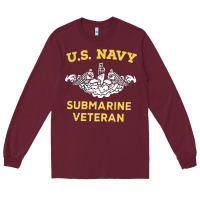Burgundy submarine veteran tshirt Long Sleeve Tee - linhVisuals