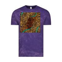 Cloud Purple safari animals turquoise glitter seamless pattern Vintage Tee - BundleAndBundleShop