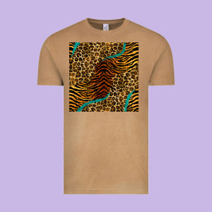 Safari Animals Turquoise Glitter Seamless Pattern Vintage Tee Designed By Bundleandbundleshop