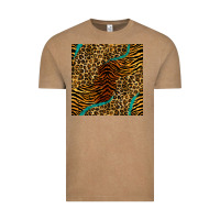 Vintage Coffee safari animals turquoise glitter seamless pattern Vintage Tee - BundleAndBundleShop