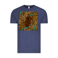 Vintage Denim safari animals turquoise glitter seamless pattern Vintage Tee - BundleAndBundleShop