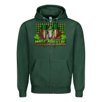 Sports Green happy st. patrick's day horses with leprechaun hat and bandana Zipper Hoodie - RanaPortraitStore