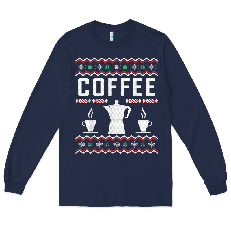 Coffee Ugly Sweater Christmas Long Sleeve Tee by linhVisuals | Teevron