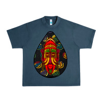 Midnight Navy african masks teardrop  6 Urban Heavy Tee - BundleAndBundleShop