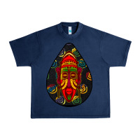 Navy african masks teardrop  6 Urban Heavy Tee - BundleAndBundleShop