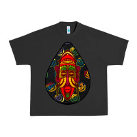 Pigment Black african masks teardrop  6 Urban Heavy Tee - BundleAndBundleShop