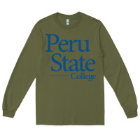 Army Green Peru State College Wordmark Long Sleeve Tee - linhVisuals